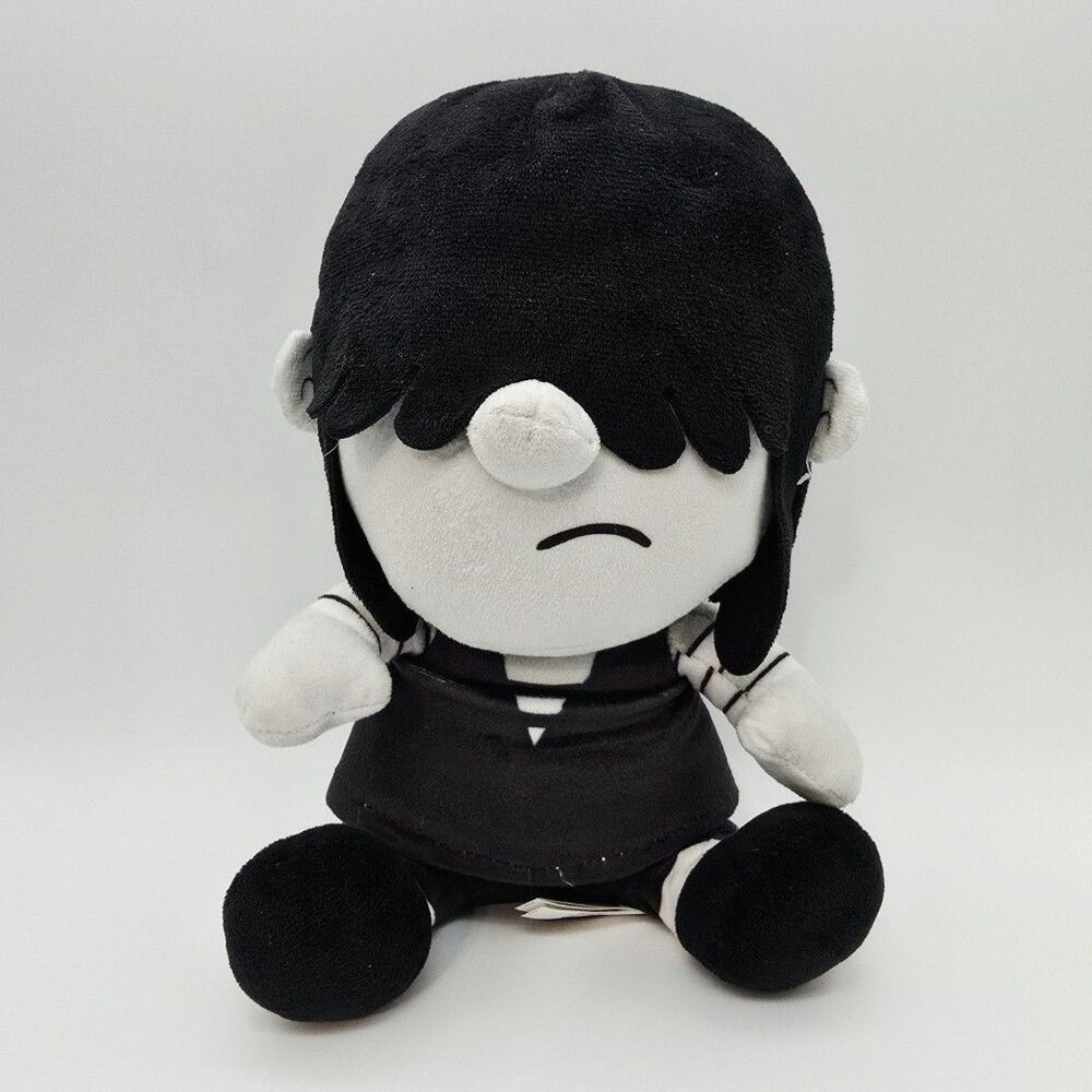 Nickelodeon Lucy Loud Plush Black White Stuffed Animal Toy The Loud House 7"